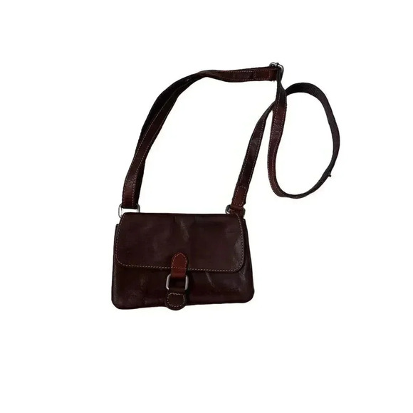 Jack Georges Brown Leather Crossbody Bag Adjustable Strap - Picture 11 of 11